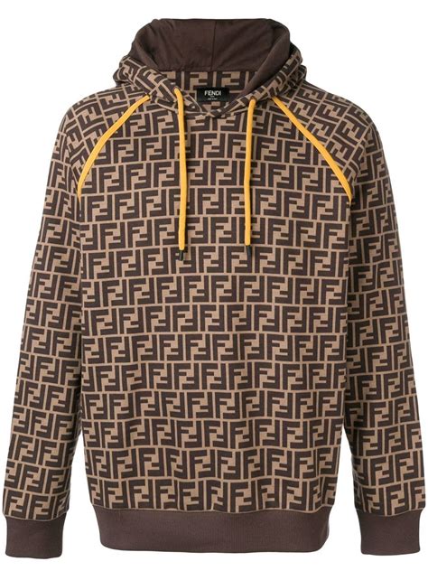 fendi hoodie brown|Fendi Sweatshirts for Men .